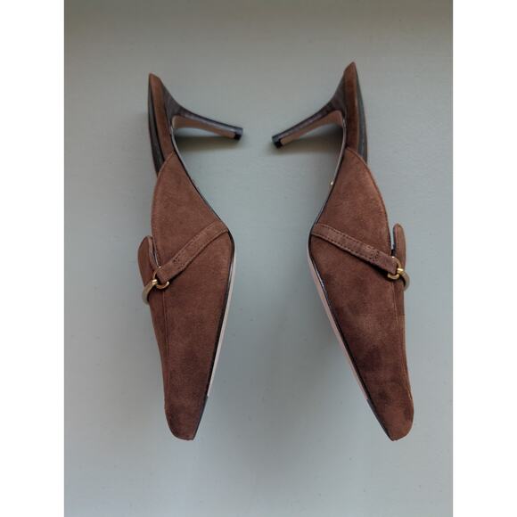 New Veronica Beard Leslie Suede Mule Size US 6M Cedar 2.75" Heel - Picture 6 of 11